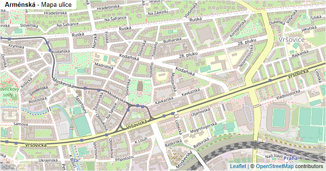 Arménská - mapa ulice