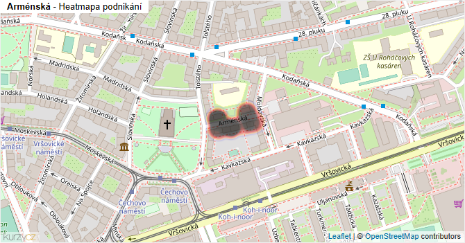 Arménská - mapa podnikání