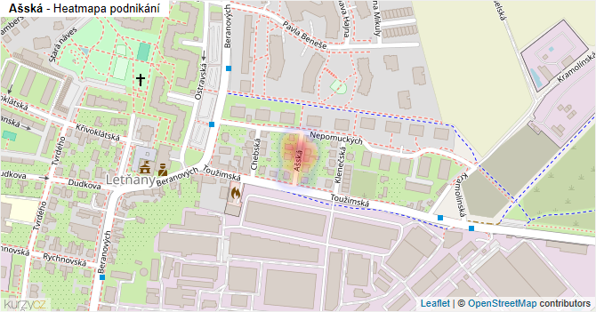 Ašská - mapa podnikání