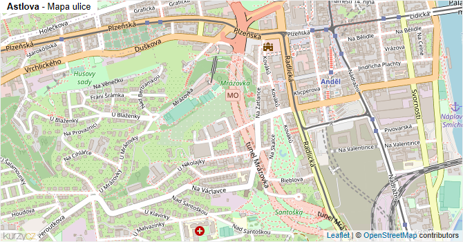 Astlova - mapa ulice