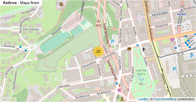 Astlova - mapa firem
