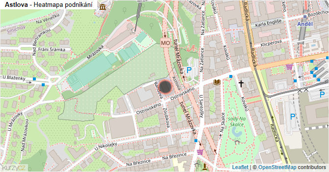 Astlova - mapa podnikání