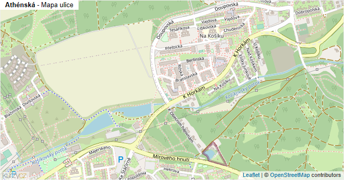 Athénská - mapa ulice