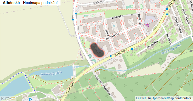 Athénská - mapa podnikání