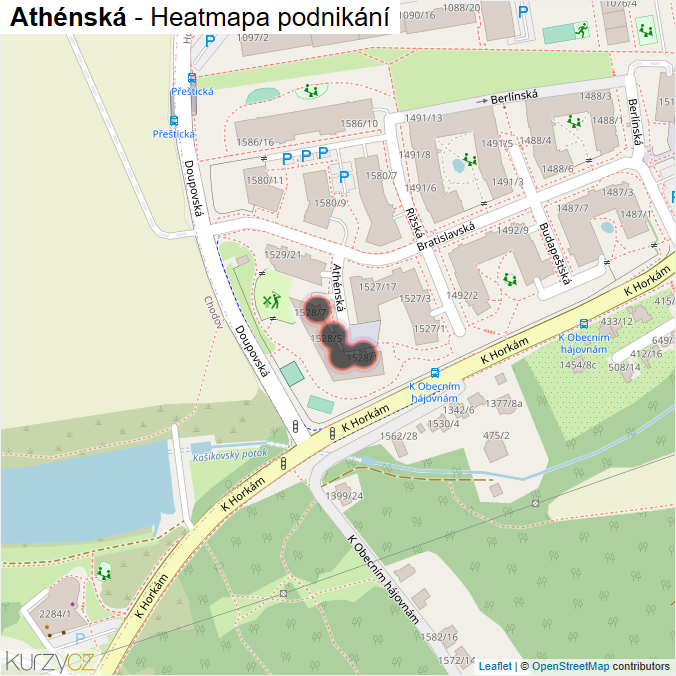 Mapa Athénská - Firmy v ulici.