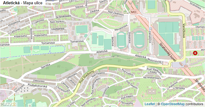 Atletická - mapa ulice