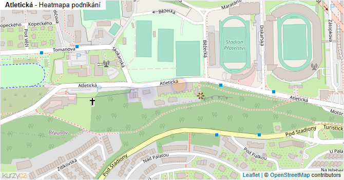 Atletická - mapa podnikání
