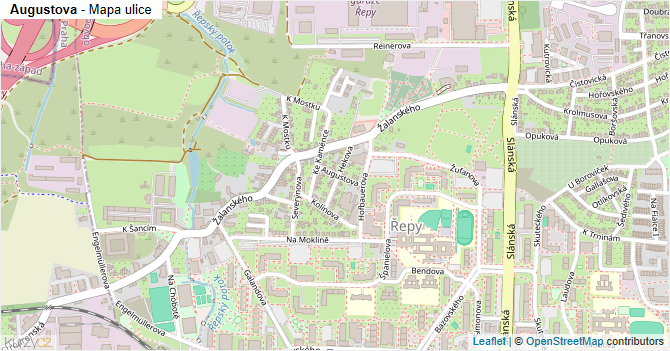 Augustova - mapa ulice