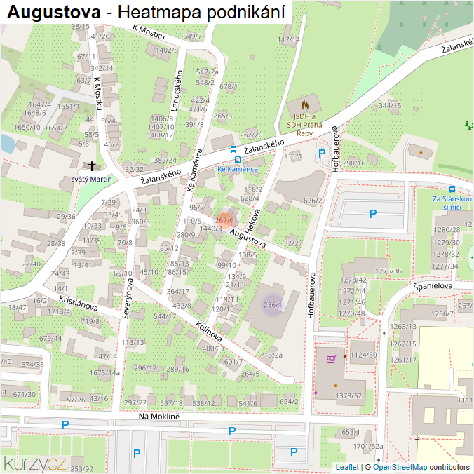 Mapa Augustova - Firmy v ulici.