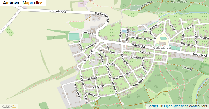 Austova - mapa ulice