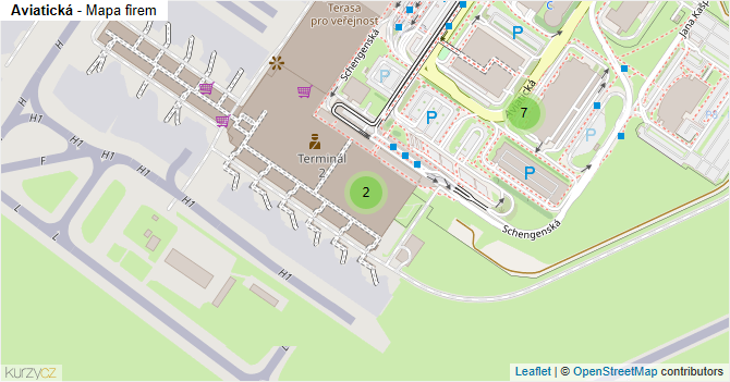 Aviatická - mapa firem