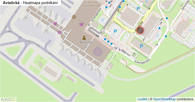 Aviatická - mapa podnikání
