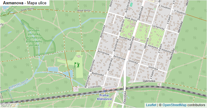 Axmanova - mapa ulice