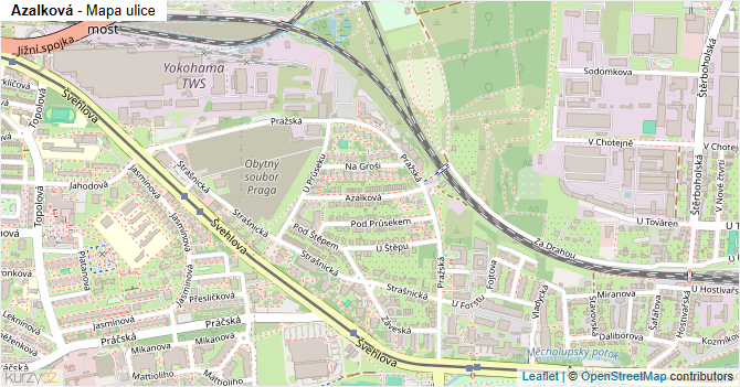 Azalková - mapa ulice