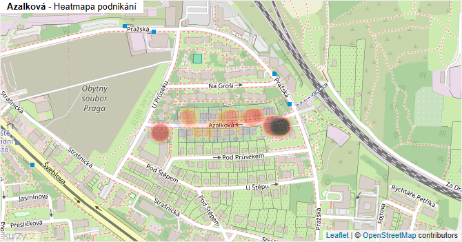 Azalková - mapa podnikání