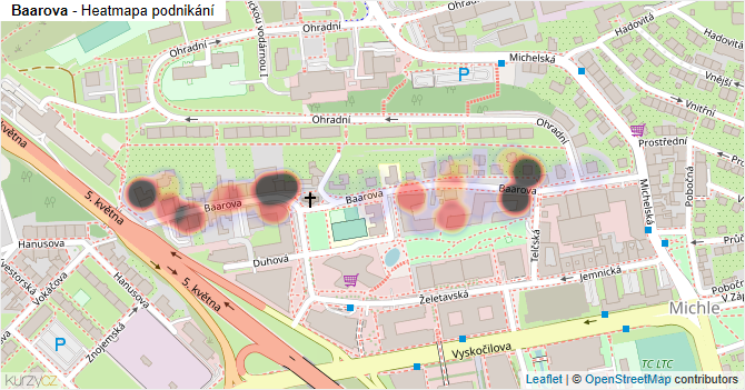 Baarova - mapa podnikání