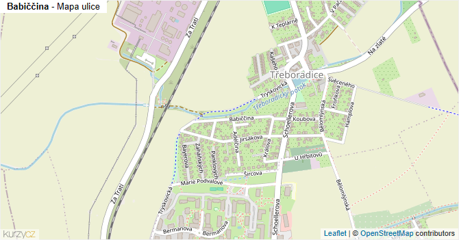 Babiččina - mapa ulice