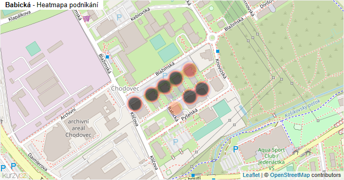 Babická - mapa podnikání
