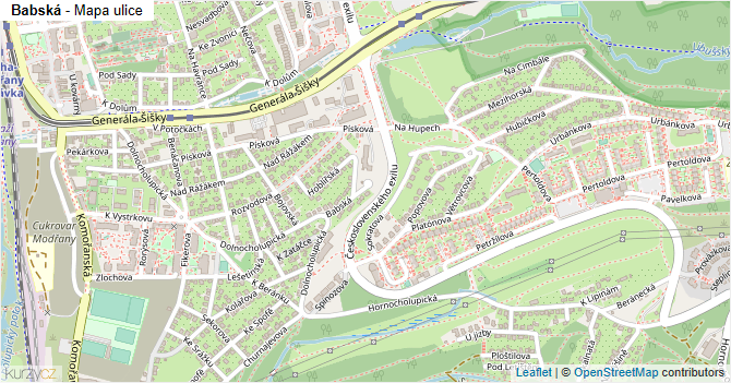 Babská - mapa ulice
