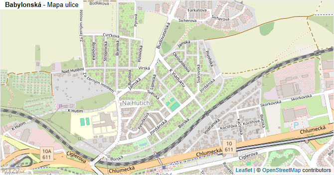 Babylonská - mapa ulice