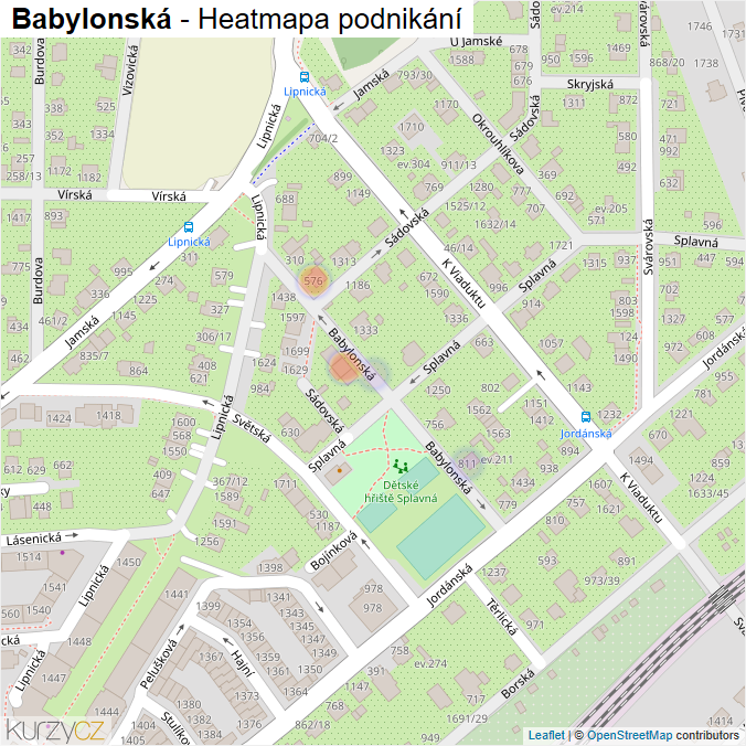 Mapa Babylonská - Firmy v ulici.
