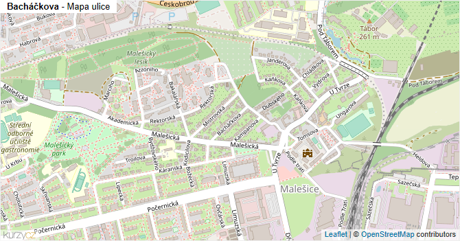 Bacháčkova - mapa ulice