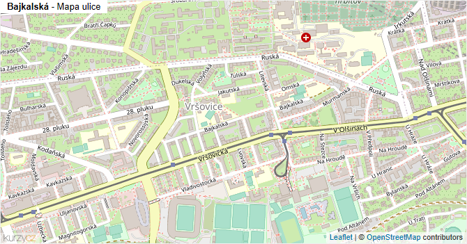 Bajkalská - mapa ulice