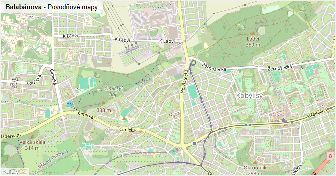 Balabánova - záplavové mapy stoleté vody
