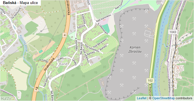 Baňská - mapa ulice
