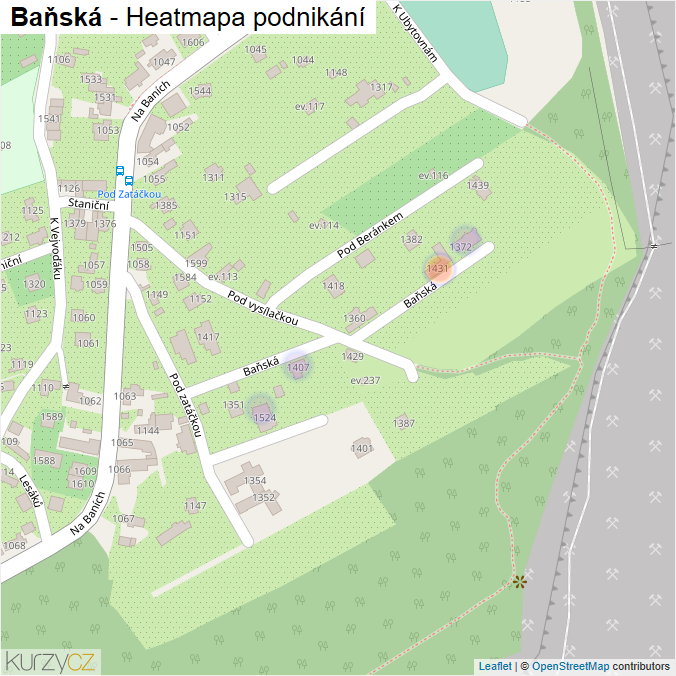 Mapa Baňská - Firmy v ulici.