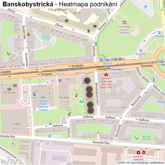 Mapa Banskobystrická - Firmy v ulici.