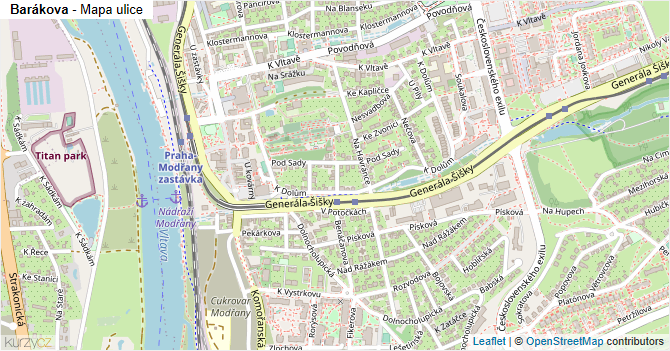Barákova - mapa ulice