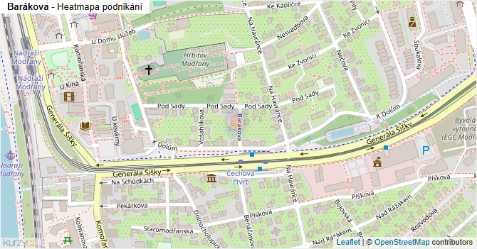 Barákova - mapa podnikání