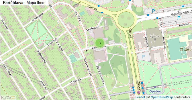 Bartůňkova - mapa firem
