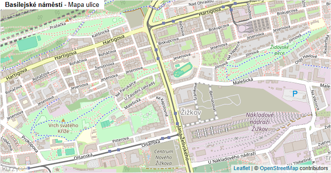 Basilejské náměstí - mapa ulice