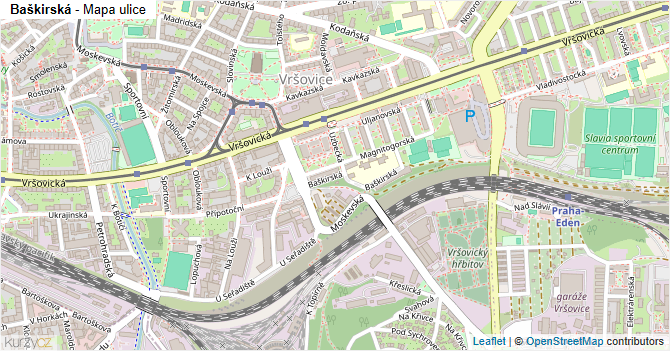 Baškirská - mapa ulice