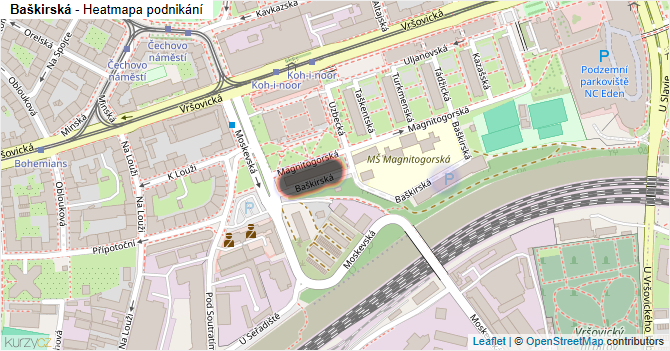 Baškirská - mapa podnikání