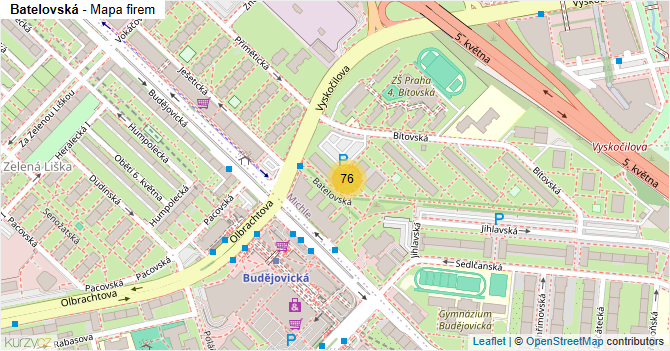 Batelovská - mapa firem