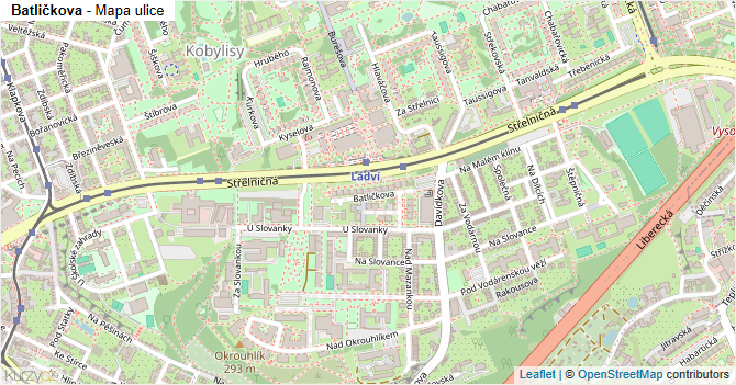 Batličkova - mapa ulice