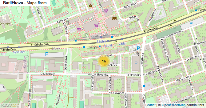 Batličkova - mapa firem