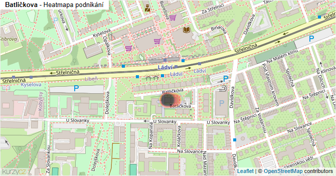 Batličkova - mapa podnikání