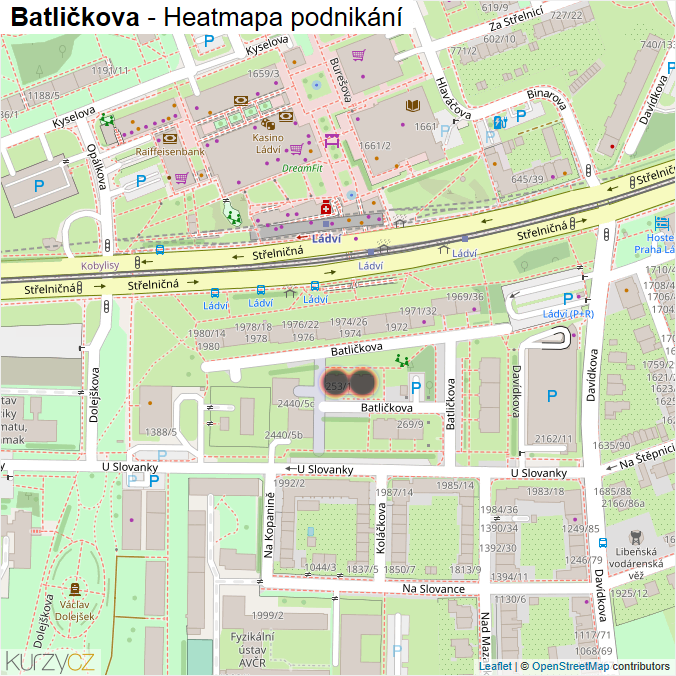 Mapa Batličkova - Firmy v ulici.