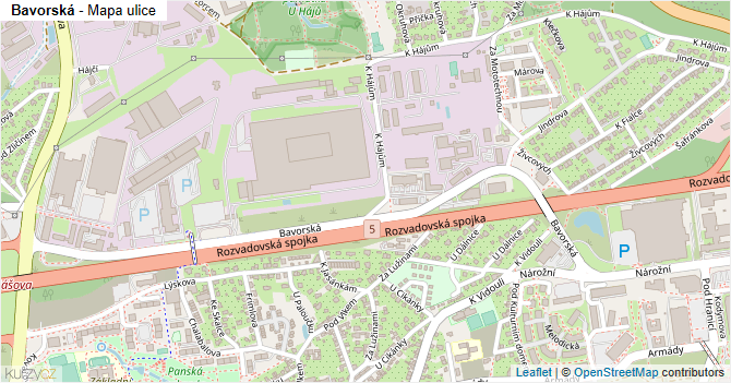 Bavorská - mapa ulice