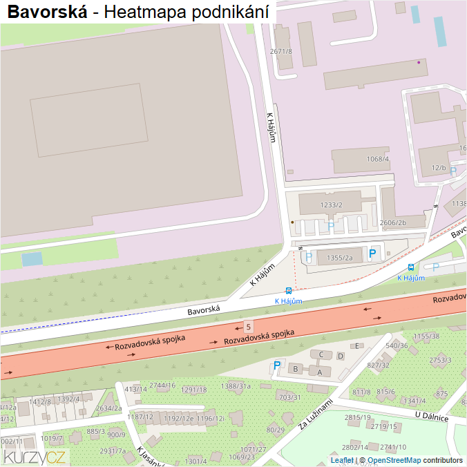 Mapa Bavorská - Firmy v ulici.