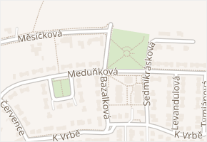 Bazalková v obci Praha - mapa ulice
