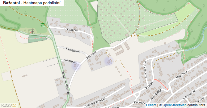 Bažantní - mapa podnikání