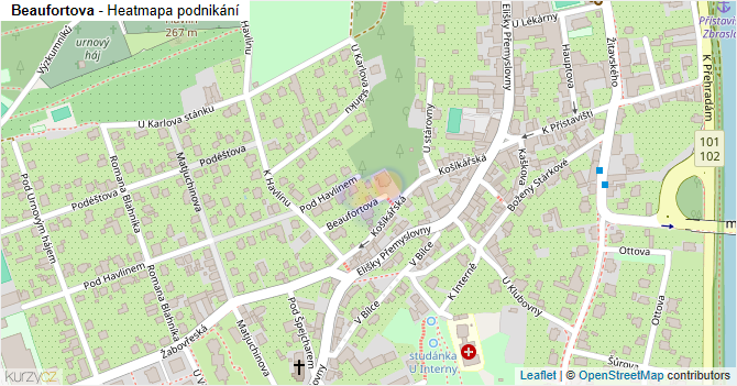 Beaufortova - mapa podnikání