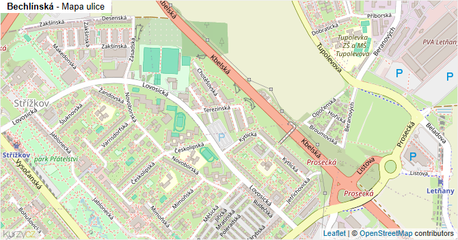 Bechlínská - mapa ulice