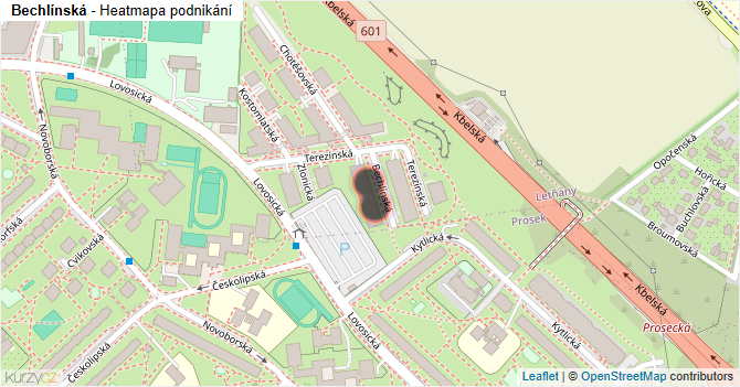 Bechlínská - mapa podnikání
