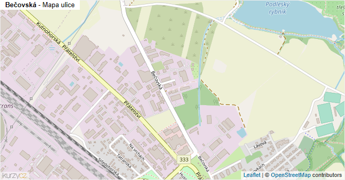 Bečovská - mapa ulice